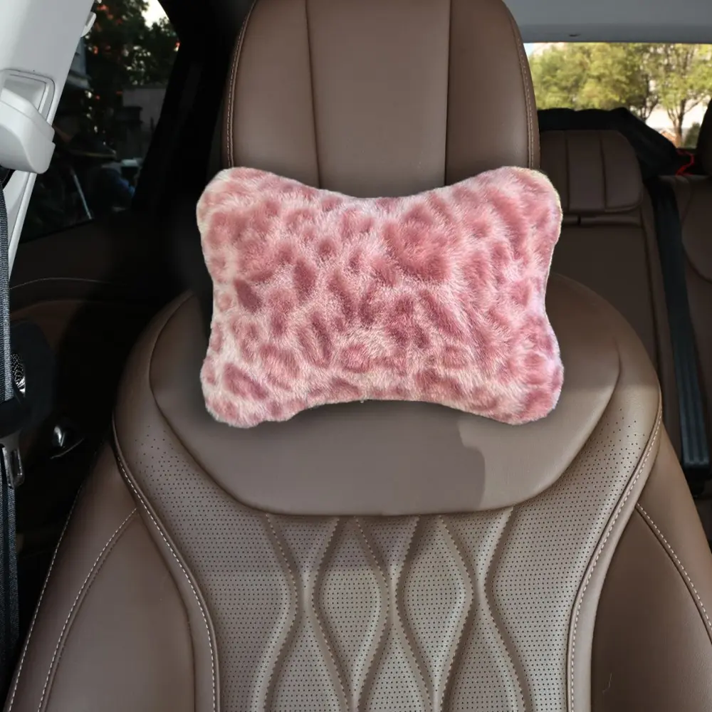 Tiger Print Car Seat Headrest Pillow, Women's Automotive Neck Support Cushion, Stylish Vehicle Interior Decoration Accessory