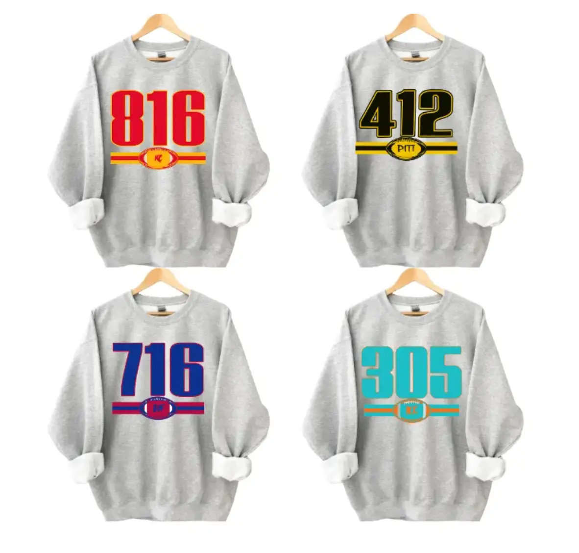 [Sale 50% off] Vintage All 32 Team Football Area Code Unisex Crewneck Sweatshirt, Retro Football Game Day Graphic Shirt, Gift Shirt for Football Fans, Game Day Outfit