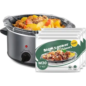 Slow Cooker Liners 11"x17" 30 count Middle Size Disposable Pot Liners Cooking Bags Fit 3 qt to 4 qt Pot  Fresh Locking Seal Design