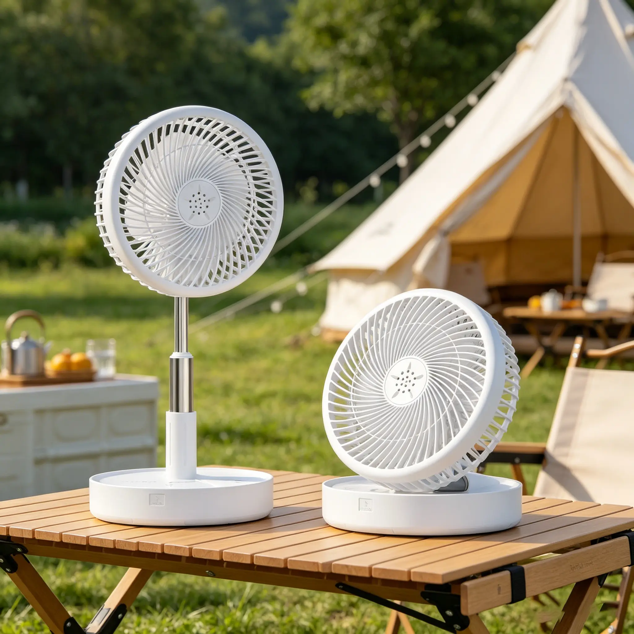 Portable Camping Fan,Foldable Standing Rechargeable Fan with Remote  - 7.7" 7200mah Battery Operated USB Fans for Indoor, Outdoor, Tent, Travel, Fishing, Jobsite