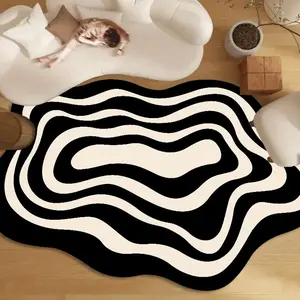 Irregular Geometric Pattern Area Rug, Non-slip Soft Floor Mat, Decorative Carpet for Home Living Room Bedroom, Home Decor