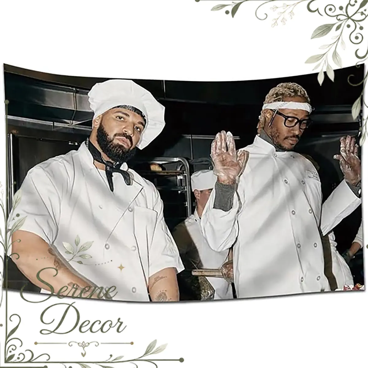 Drake and Future Life Is Good Album Art Funny Tapestry Flag Banner (40x60 in, HD Printing) - Peach Velvet Room Decor, Wall Decor for Living Room, Indoors Home Supplies Accessories