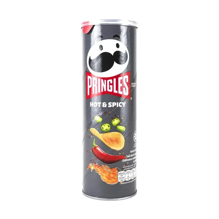 Pringles Hot-Spicy Flavor Potato Chips, Crispy Snack for On-the-Go Enjoyment