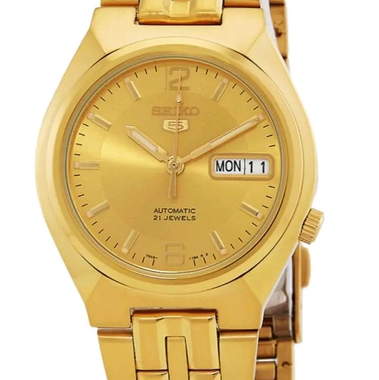 New Seiko 5 Automatic All gold 21 Jewels men's s latest watch SNKL64K1