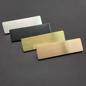7*2cm stainless steel name tag with brushed finish blank material beauty salon employee ID tag wholesale