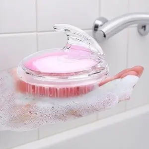 Deep Cleansing Scalp Massage Brush Anti Dandruff Itch Relief SPA Hair Care Tool Sensitive Skin Silicone Shampoo Brush Waterproof Non Slip Travel Portable Scalp Exfoliation SPA Treatment Tangle Free Washable Durable Massage Comb