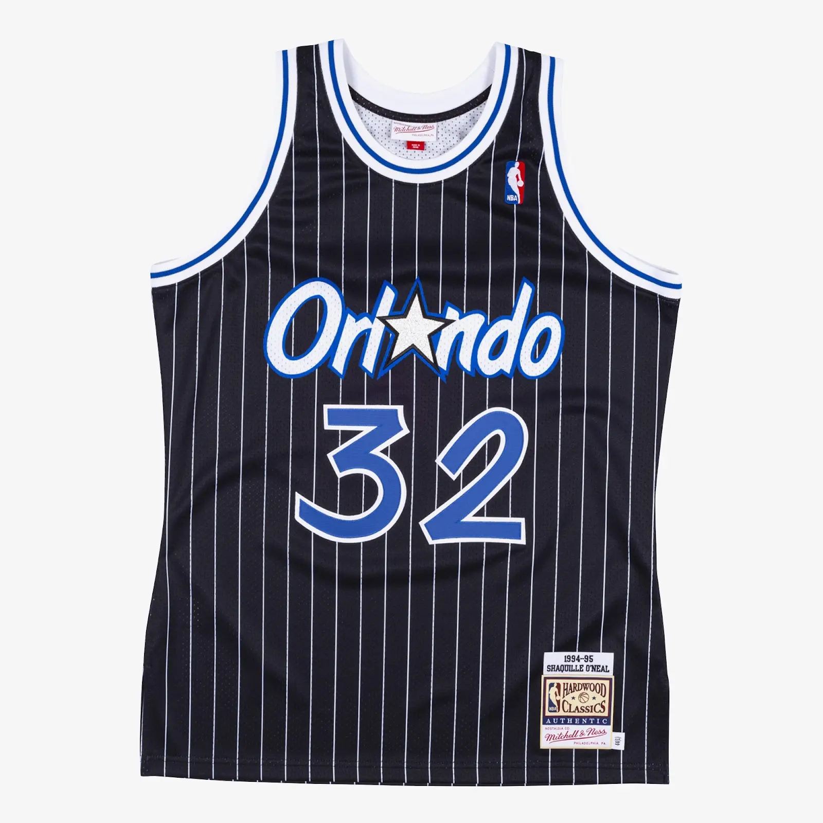Shaquille O'Neal Orlando Magic 1994-95 Black Authentic Jersey - Mitchell & Ness NBA Throwback, 90s Retro Basketball Jersey
