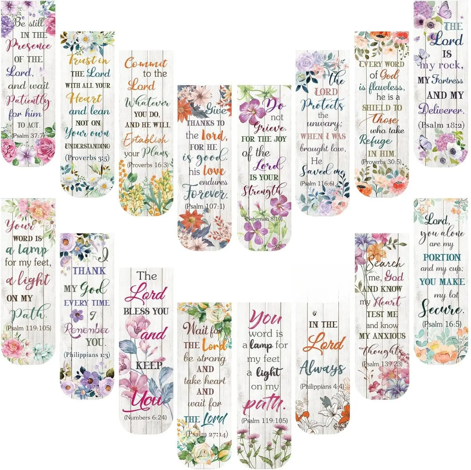 48 Pcs Bible Verse Magnetic Bookmarks, Inspirational Scripture Christian Book Markers Religious Motivational Encouragement Flower Page Clips Presents for School Supplies