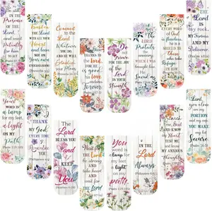 48 Pcs Bible Verse Magnetic Bookmarks, Inspirational Scripture Christian Book Markers Religious Motivational Encouragement Flower Page Clips Presents for School Supplies