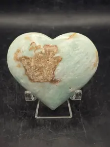 Caribbean calcite heart! 5 ounces, 2.7 inches tall, 2.5" wide