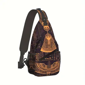 Crossbody Chest Bag Hiking Ancient Egyptian Civilization Shoulder Bag with Side Pouch & Lightweight Pockets for iPad Books Clothes Cameras Made in US