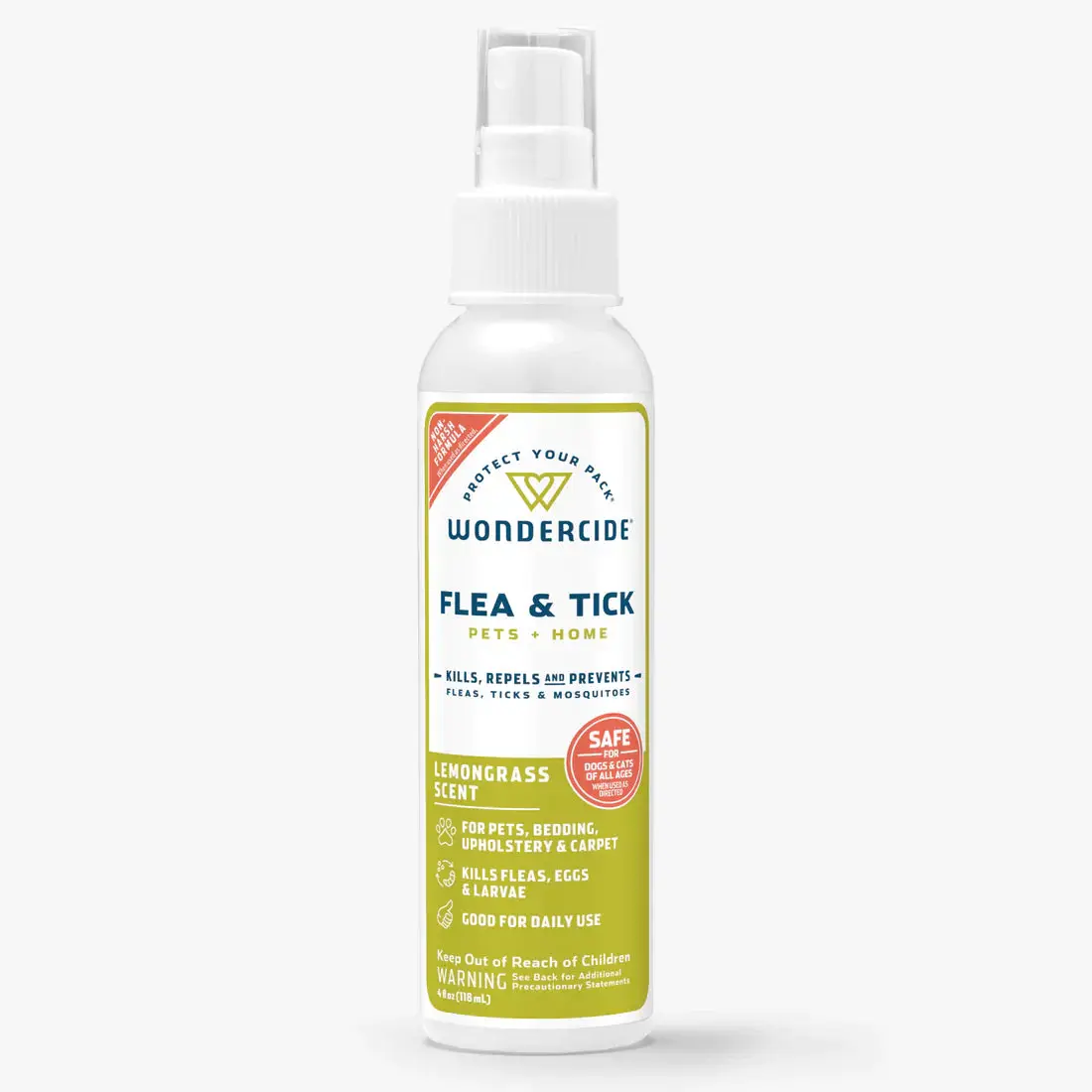 Wondercide Lemongrass Flea & Tick Spray for Pets + Home with Natural Essential Oils