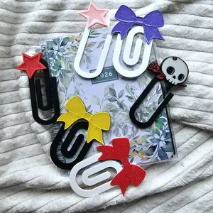 2pc Giant Sparkly Paper Clip Bookmark