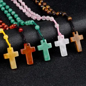 Crystal Cross Jesus Natural Healing Crystal Gorgeous Stone Gemstone Jewelry Energy Love Girlfriend Boyfriend Souvenir Valentine Father Mother Anniversary New Year Christmas Halloween Birthday Gift