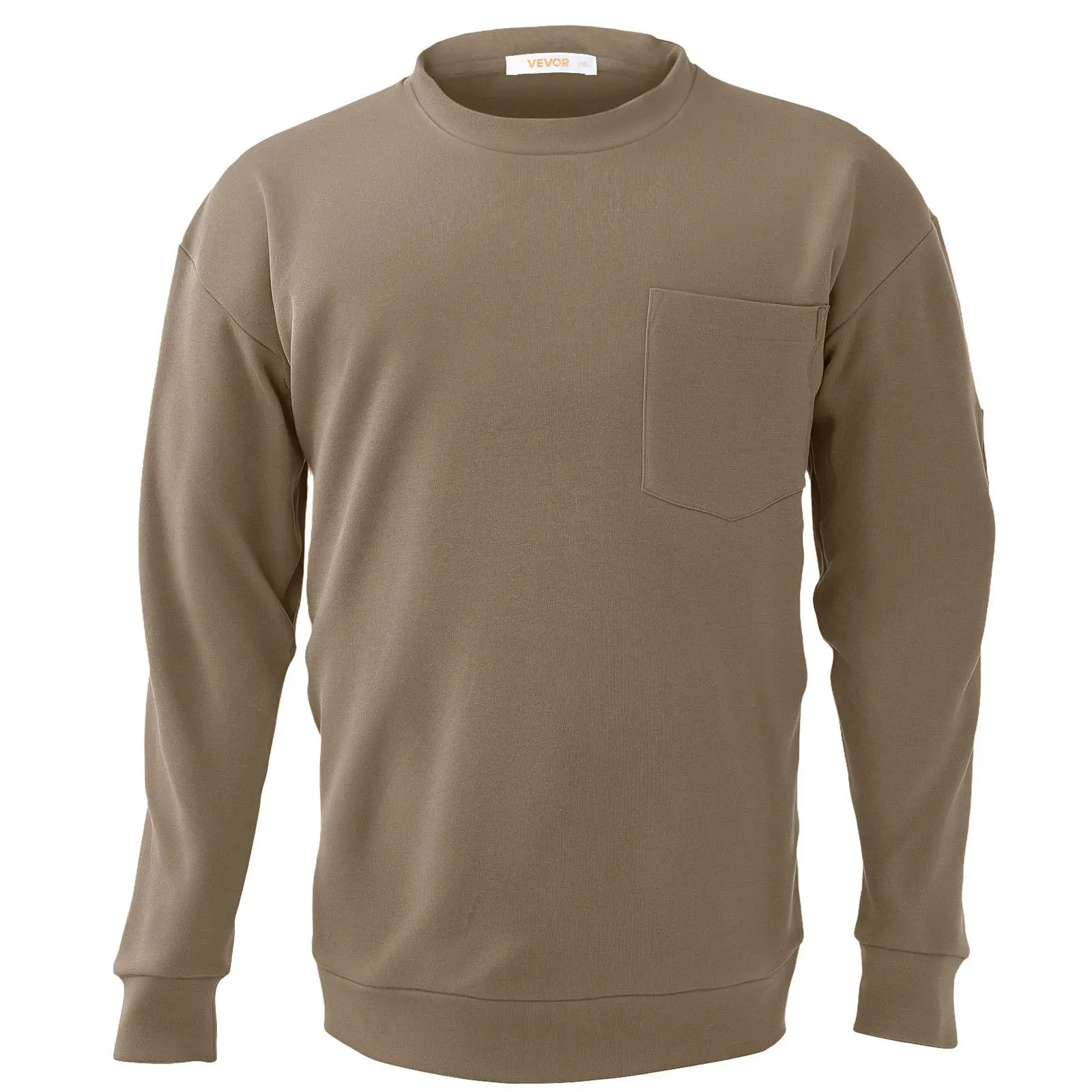 Men's Flame Resistant Work Shirt, Heavy-Duty Long Sleeve T-Shirt with Pocket, 7 oz Pre-Shrunk Cotton Workwear for Welders, Pocketed