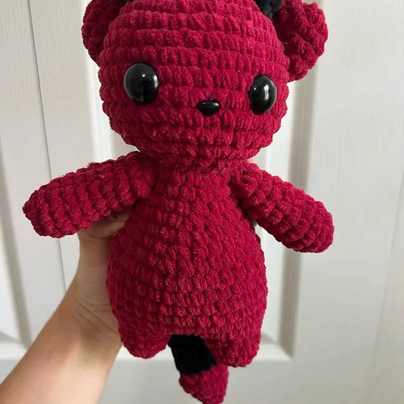 Halloween Devil Bear Crochet Plush | Handmade Spooky Teddy