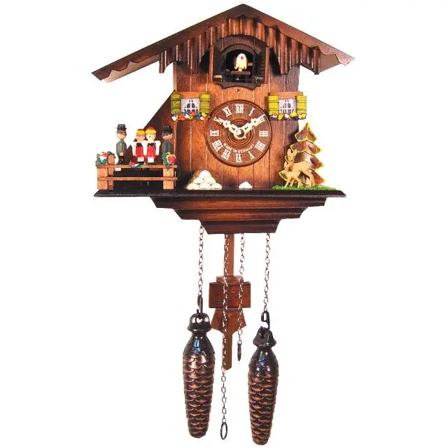212 MAIN Engstler Battery-Operated Full Size Clock - Alexander Taron 424QMT Model, Wooden Crafted Home Decor, Music-Playing Feature, Ideal Gift, Decoration