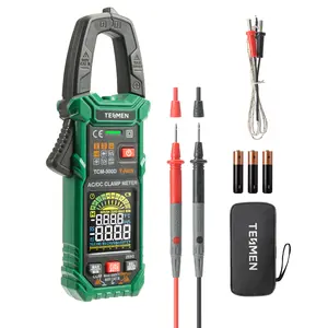 TESMEN Smart Clamp Meter 6000 Counts Auto-Ranging Multimeter with Non-Contact Voltage Detection for AC/DC Voltage Current Resistance Capacitance Diode Temperature Continuity Frequency and Live Wire Testing