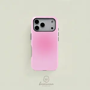 Gradient Pink Aura Smartphone Case, Rugged Shockproof 2in1 Protective Cover for iPhone