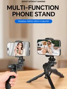 360-degree rotating and image-stabilized phonetripod, rugged and durable portable stand withadjustable clamps. A universal tripod stand forlive streaming and smartphone photography.
