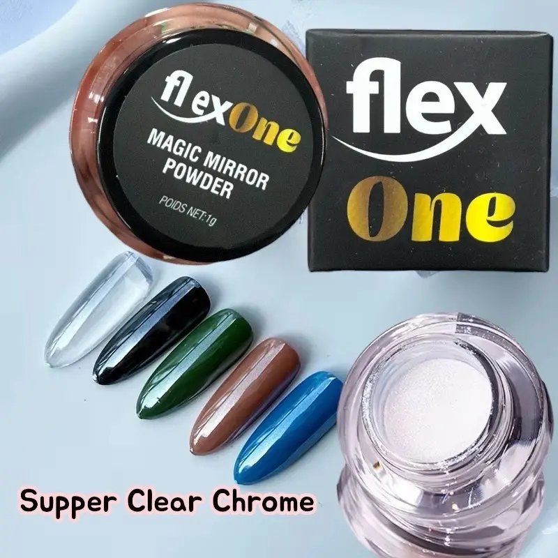 FlexOne Clear Chrome Powder for Nail Design FlexOne Clear Chrome Powder for Nail Design