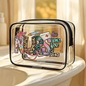 Cute Nurse Gifts for Women, Small Cosmetic Bag, Makeup Organizer Pouch, Travel Tote Bag, Gym Bag, Clear Toiletry Bag, Hanging Toiletry Bag, Nursing Bags for Nurses