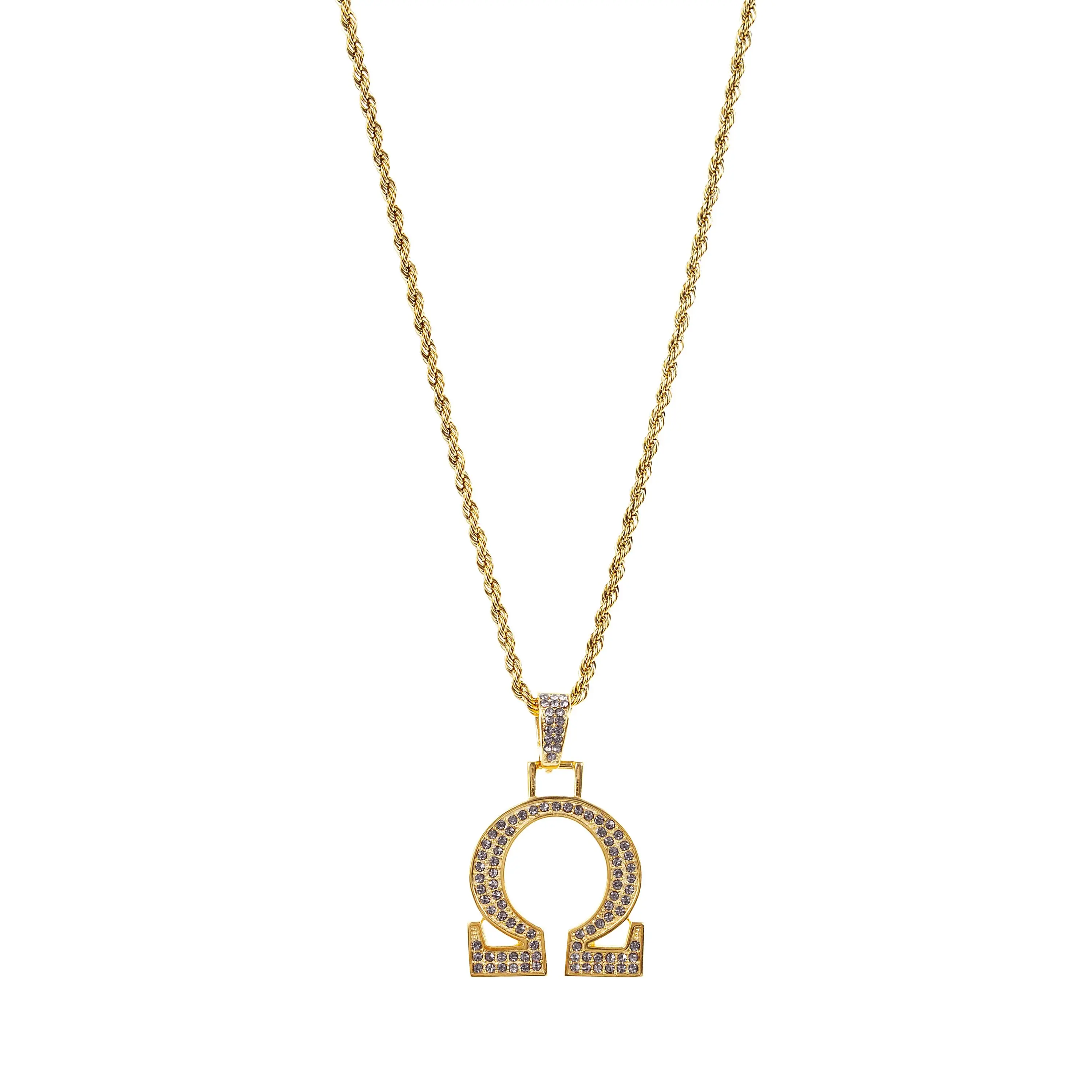 BBGreek Omega Psi Phi - Omega Pendant and Rope Chain Necklace - Official Vendor