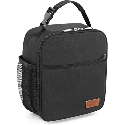 Lunch Box for Men Women Adults, Small Lunchbox for Work Picnic - Reusable Lunch bag Portable Lunch tote, Black