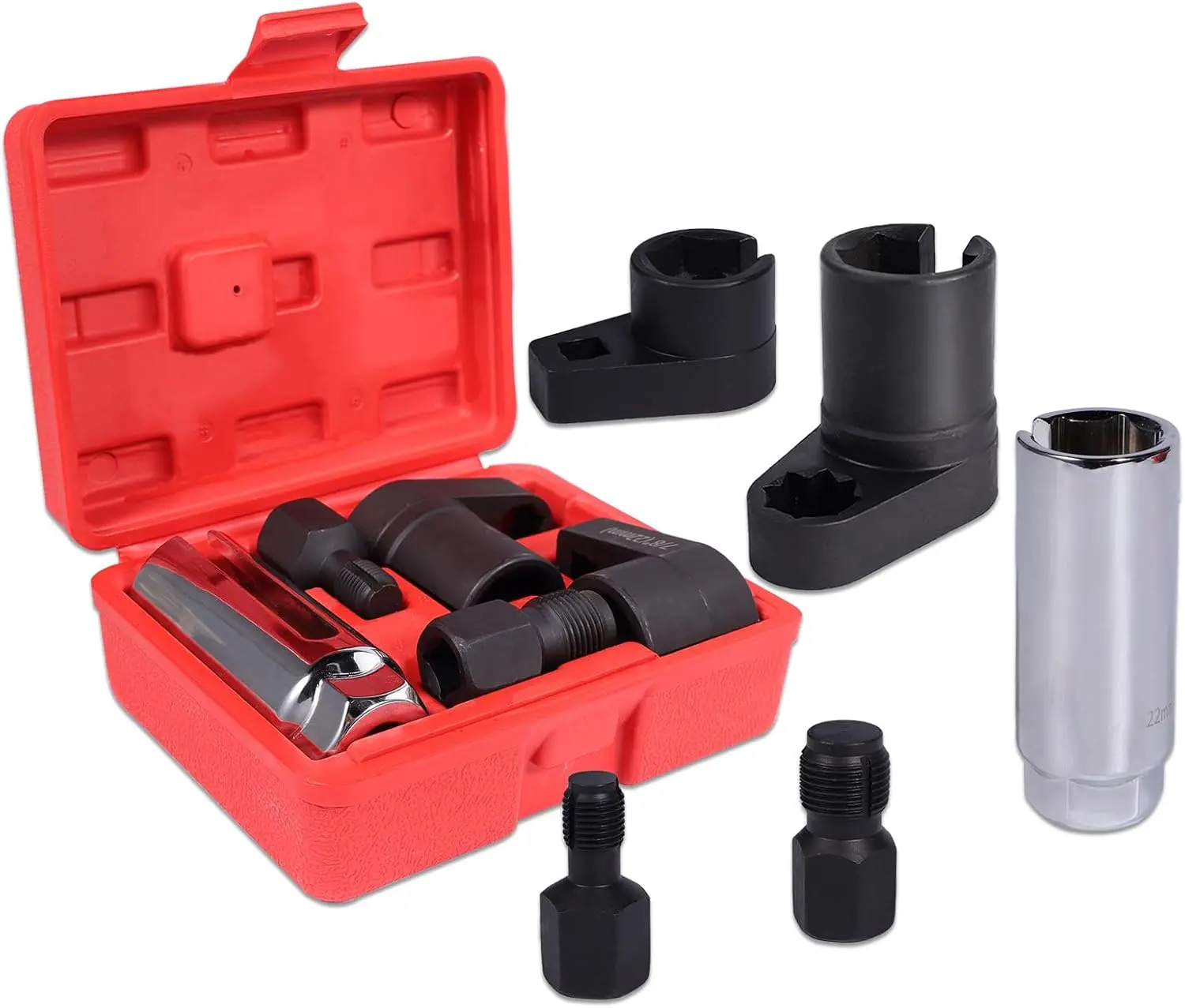5-Piece Forged O2 Oxygen Sensor Socket & Thread Chaser Set, Automotive Tool for Sensor Removal