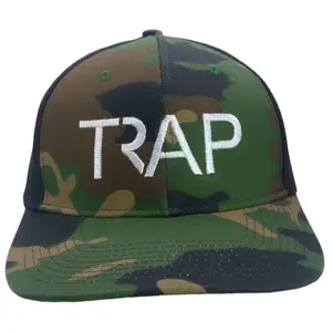 “TAKE RISK ACHIEVE PROSPER” TRAP TRUCKER HAT CAMEO/BLACK