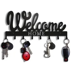 Metal Wall-Mounted Key Holder, Wall Mountable Welcome&home Design Hook, Fashionable Key Organizer, Ideal Home Decor, Orderly Key Storage, Wall Hanging, Home Entrance