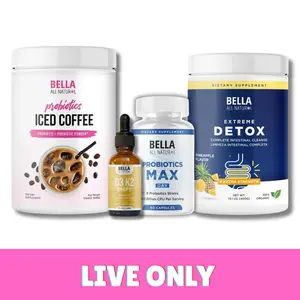 Bella Bundle – Probiotics Iced Coffee + Probiotics Max Day + Extreme Detox + D3 K2 Drops