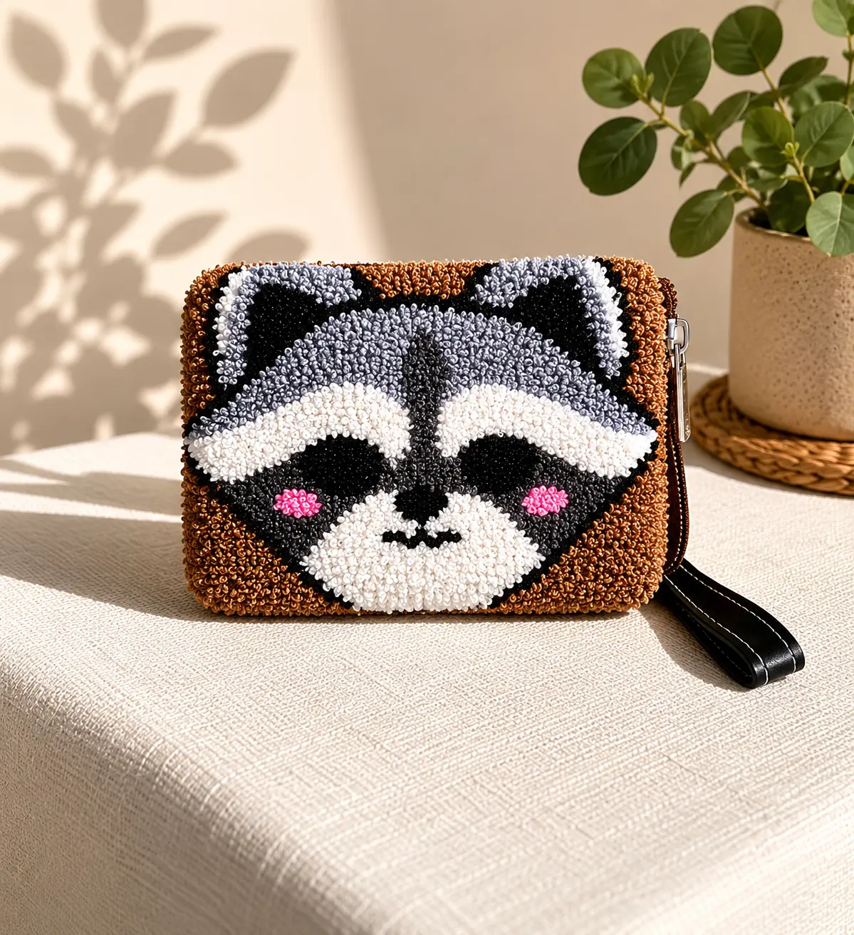 Women's Mini Size Zoo Theme Fabric Wallets - Handmade Animal Face Zipper Coin Purses, Small Luggage & Bags Accessory (Elephant, Panda, Penguin, Fox, Hippo Collection)