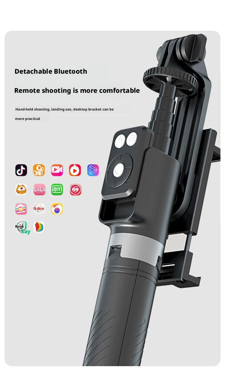 2026 6-in-1 Selfie Tripod w/Dual Fill Lights & Wireless Remote | Portable Adjustable Phone Stand | Detachable 360° Compact Travel Tripod