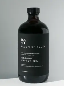100% Pure Organic Cold-Pressed Castor Oil-Hydrating Body and Massage Oil, Natural Self care- 16oz + Pump Included