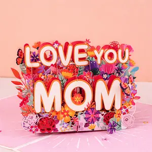 Best Mom Ever Mother's Day Card,  3D Popup Greeting Card with Flowers and Letter 'Love You Mom' Unique Thoughtful Gifts for Mom, Wife, Grandma, Birthday, Anniversary, Get well, Thank You