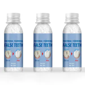 Natural Halloween Tooth Decorations Kit - 3 Packs Temporary Tooth Repair Gel 30ml Moldable Resin for Movie Makeup & Cosplay Easy DIY Filling for Tooth Gaps Missing Teeth & Cosmetic Fixes