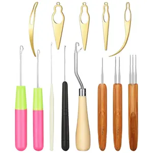 13PCS Hair Crochet Tool Set, Dreadlocks Braiding Tool, Hair Extension Crochet Hook Set, Suitable for Weaving, Fixing And Repairing Your Dreadlocks