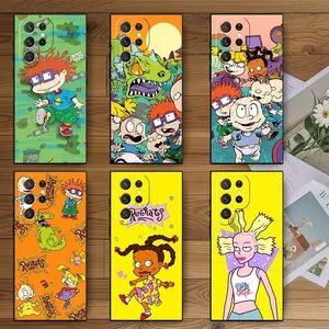 Cartoon Funny Rugrats Soft Phone Case for Samsung Galaxy S23 S24 S25 S26 Ultra S22 Plus S21 FE Edge For iphone 17 16 15 14 13 12 11 17Air Plus Pro Promax Black Cover Fund