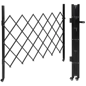 GARVEE Single Folding Security Gate, Steel Accordion Gate, 360° Rolling, Padlock, 61" H x 71" W, Home & Industrial Use