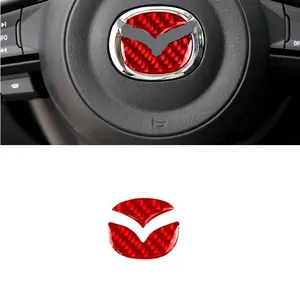 2 Piece Set Car Interior Accessories, Car Interior Decorative, Unique Design Carbon Fiber Steering Wheel Trim for Mazda Cx-5 Cx-4, Durable Scratch-Resistant Decor