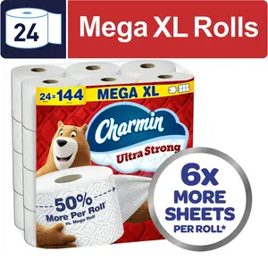 Charmin Ultra Strong Toilet Paper 24 Mega XL Rolls, 330 Sheets Per Roll