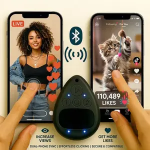 Smart Bluetooth Auto Clicker for TikTok Live Broadcasts - Adjustable Speed Wireless Phone Screen Tapper for Fast Likes and Engagement - Silent Automatic Finger Clicker with Sensitive Air Mapping Sensor -Hands-Free Screen Tapping Solution for Mobile Gaming