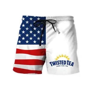 Angry Orchard American Flag Swim Trunks – Patriotic Apple Cider Summer Beach Shorts, USA Flag Pool Party Swimwear for Men, Lightweight Quick Dry Vacation Outfit