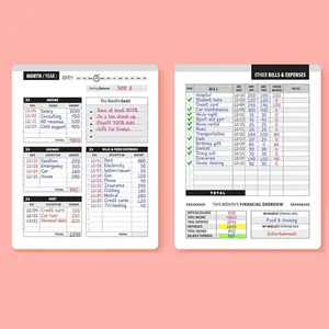 Budget Tracking Notebook 48-Month – Monthly & Weekly Planner, Personal Finance Organizer, Bill Checklist, Pink