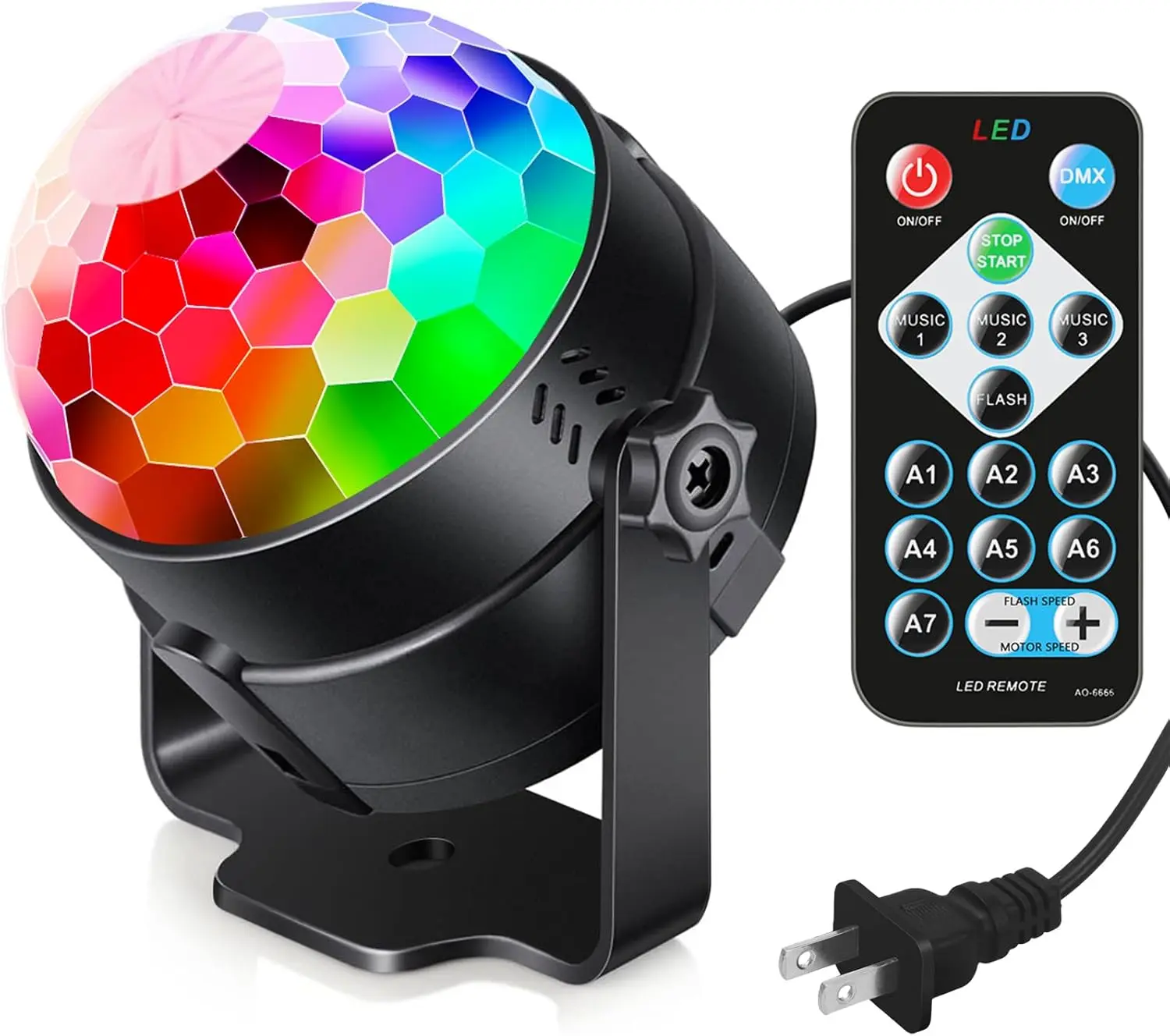 [New Deal] Sound Activated Party Lights with Remote DJ Lighting, Disco Ball Strobe Stage Light for Home Room Dance Parties and Celebrations, Led Lighting