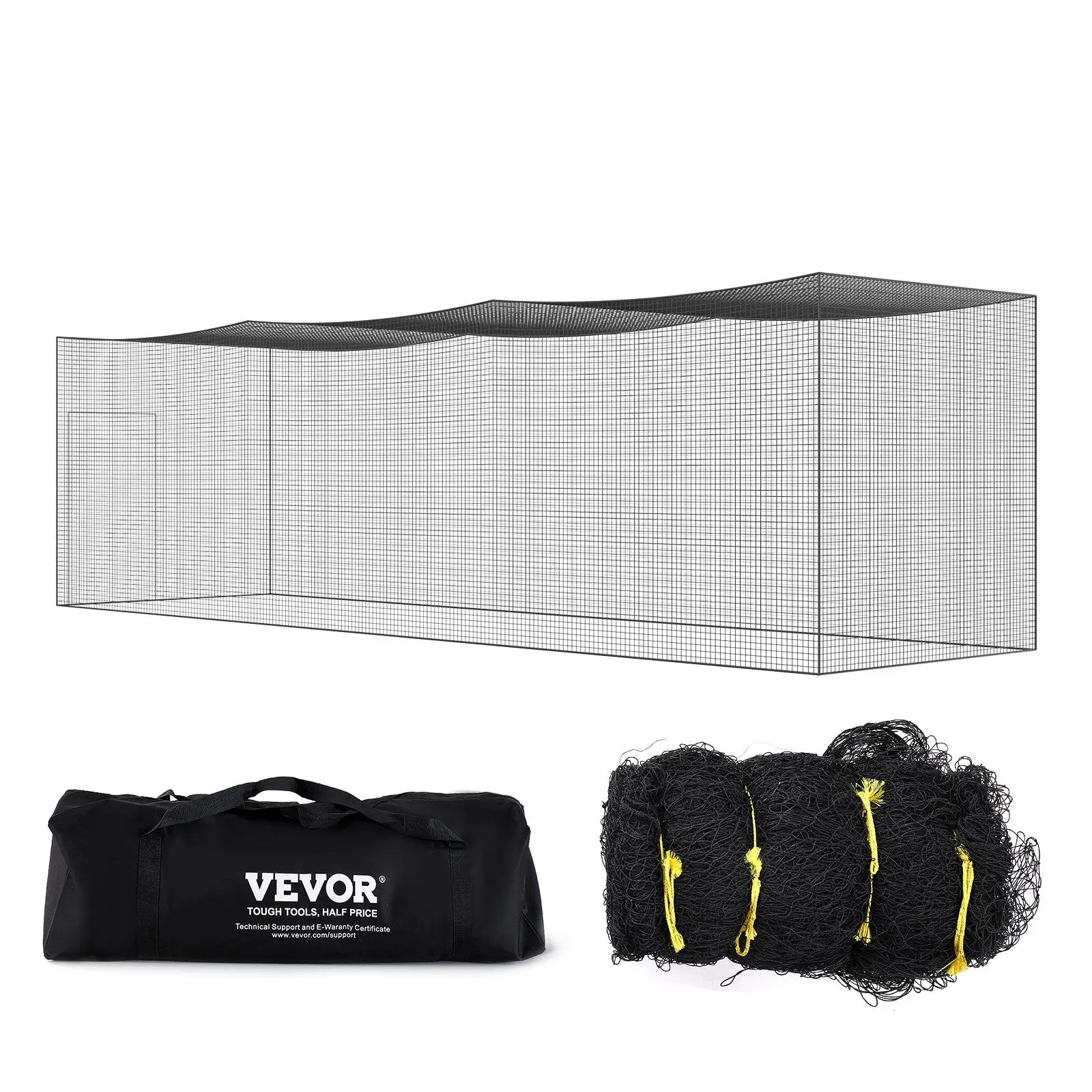 【SummerFinds】VEVOR Baseball Batting Netting,  , Professional Softball Baseball Batting Hitting Training Net, Practice Portable Pitching Cage Net with Door & Carry Bag, Heavy Duty Enclosed PE Netting, 35FT (NET ONLY)