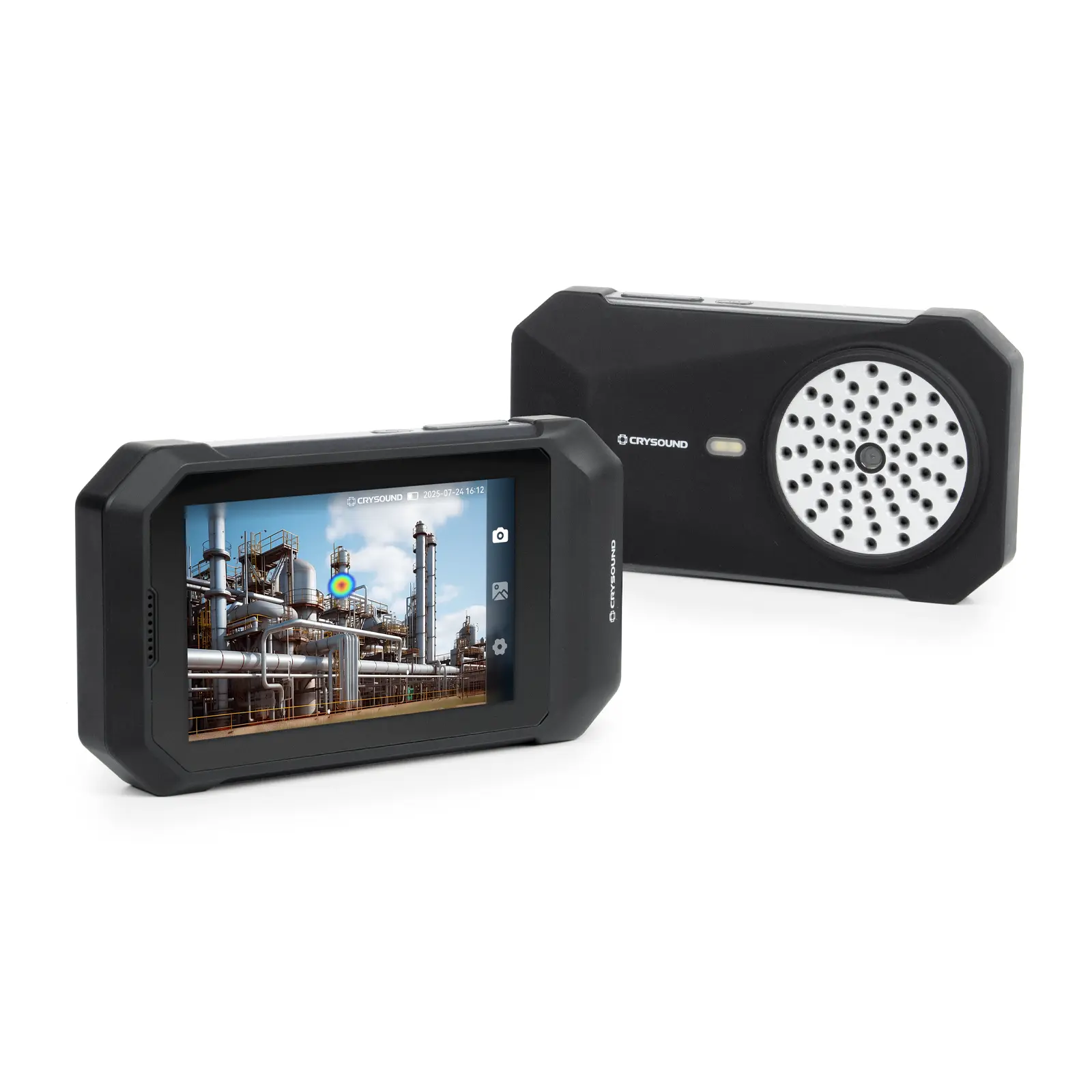 CRYSOUND SonoCam Pocket Compact Mobile Durable IP54 Rated Acoustic Camera Device, 393ft Range, 270g Weight, 4.3" Touchscreen Acoustic Imager, Leak Detect.