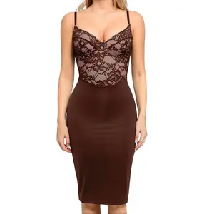 Popilush Lace Corset Shapewear Midi Dress PSA Casual Chic