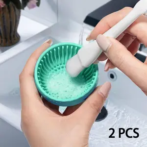 2-Pack Silicone Makeup Brush Cleaners, Portable Handheld Cleaning Tool for Cosmetic Brushes & Sponges | Quick-Dry, Durable & Easy-to-Use Beauty Brush Washer
